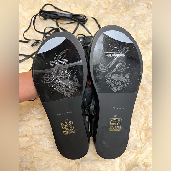 Free People Gladiator Sandals Black Leather Size 6.5 - Picture 12 of 14